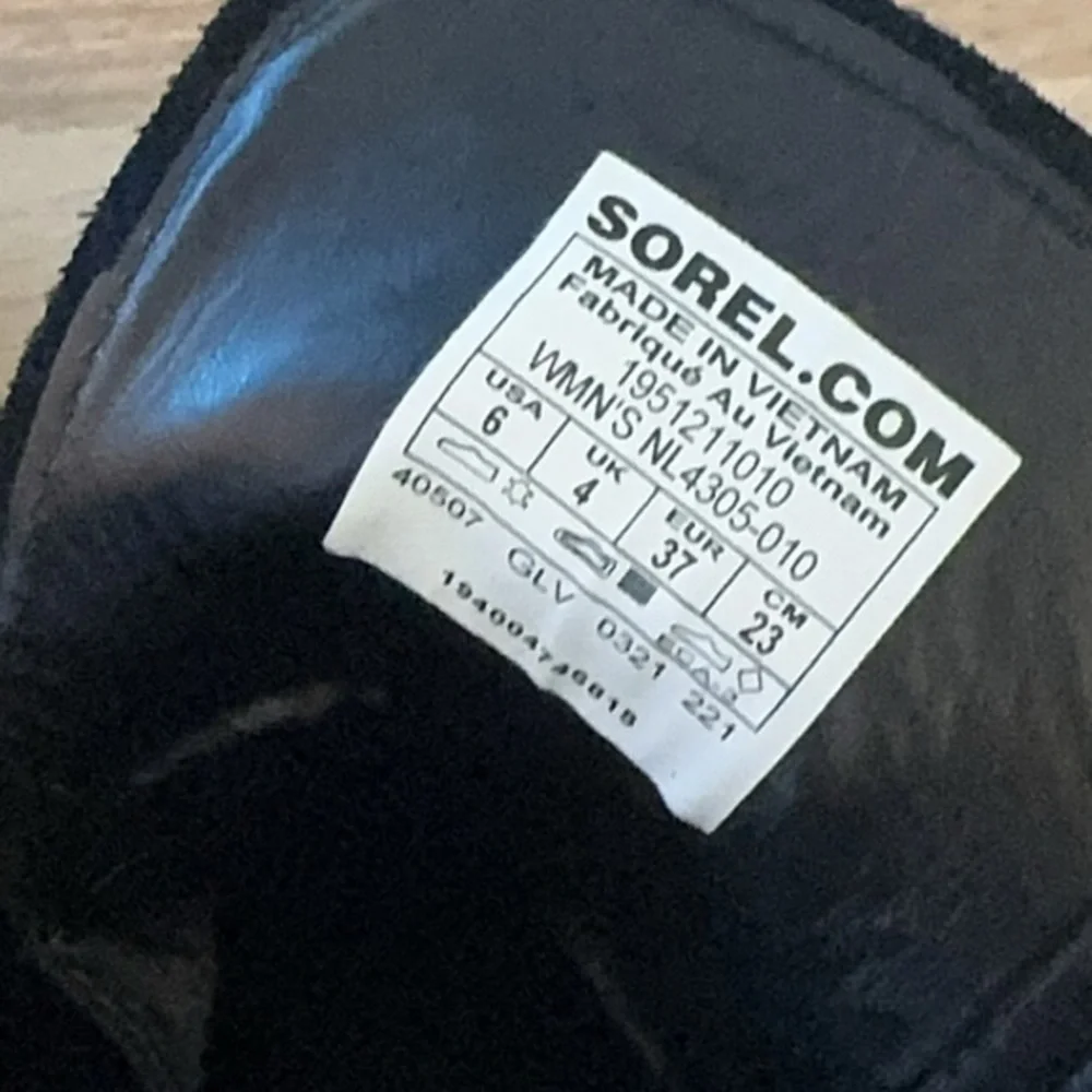Sorel Brex Black Chalk Lace Up Waterproof Winter Boots Size‎ 6